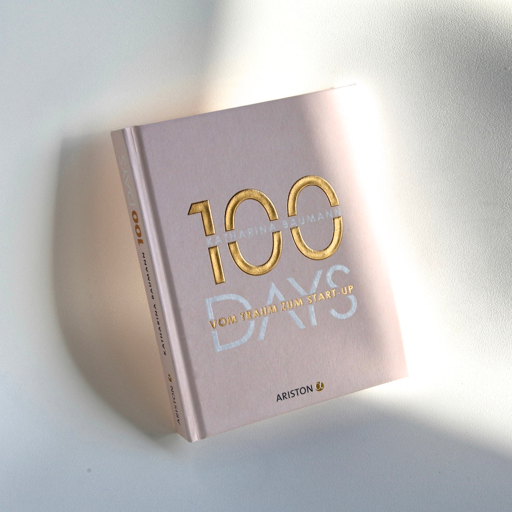 Buch 100 DAYS-Vom Traum zum Start-up-Kerze-Champagner-Mom-Design-Bubbles